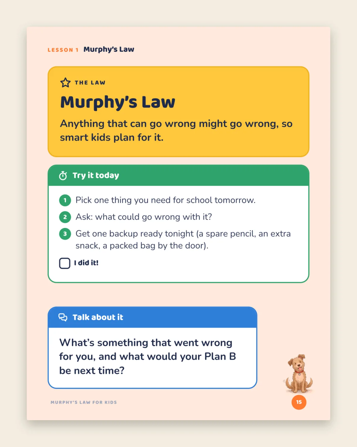 Murphy's Law for Kids · lesson 1 · Murphy's Law
