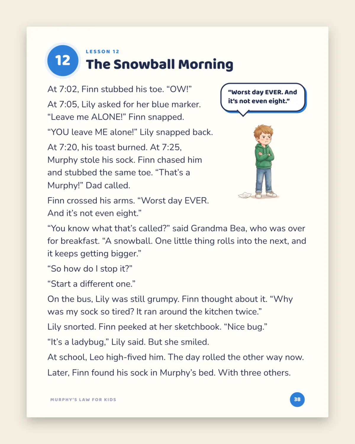 Murphy's Law for Kids · lesson 12 · the snowball effect